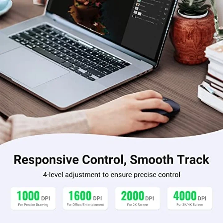 Kablosuz Fare, 2,4 Ghz Usb Bağlantısı, Maks. 4000 Dpi, 18 Ay Pil Ömrü. Pc, Mac, Dizüstü Bilgisayar, Windows 11, 10, 8.1, 7, Macos, Linux Ile Uyumlu (Siyah)