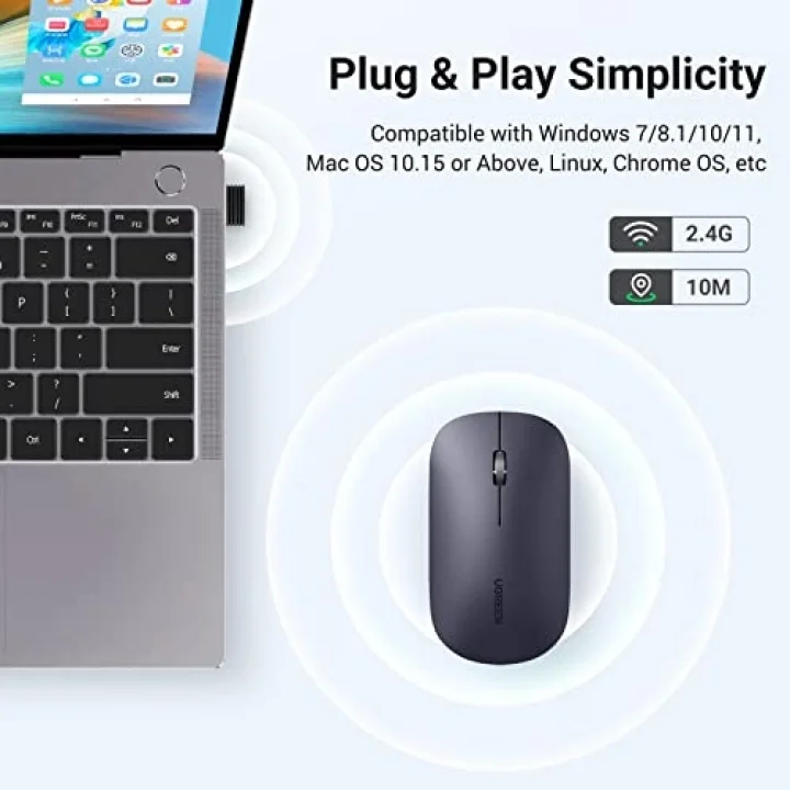 Kablosuz Fare, 2,4 Ghz Usb Bağlantısı, Maks. 4000 Dpi, 18 Ay Pil Ömrü. Pc, Mac, Dizüstü Bilgisayar, Windows 11, 10, 8.1, 7, Macos, Linux Ile Uyumlu (Siyah)