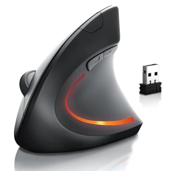 Kablosuz Optik Ergonomik Dikey Mouse 1600 DPI Dizüstü, Masaüstü, Yoğun kullanım