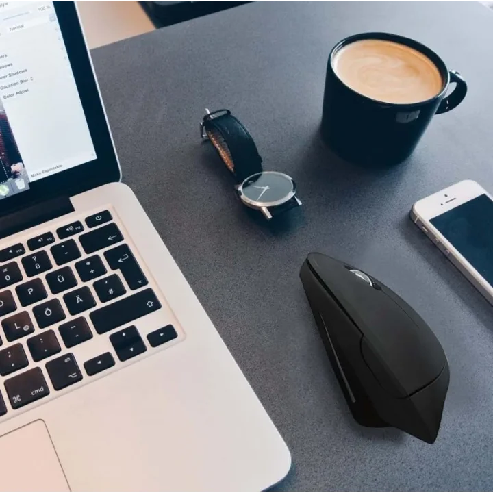 Kablosuz Optik Ergonomik Dikey Mouse 1600 DPI Dizüstü, Masaüstü, Yoğun kullanım