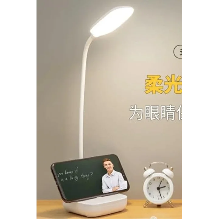 Kablosuz Şarjlı Dokunmatik Üç Renk LED Masa Lambası Ders Çalışma Okuma Işığı Dimmer Ayarlı WB-01