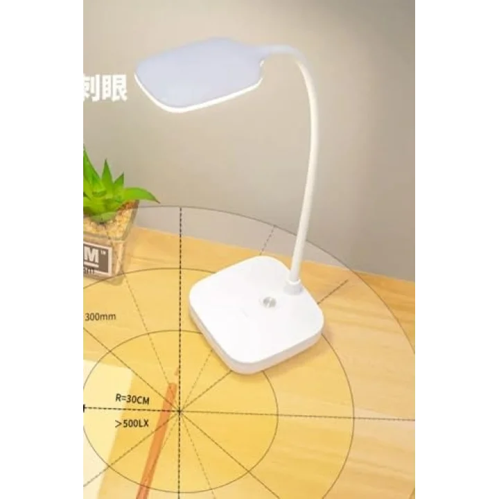 Kablosuz Şarjlı Dokunmatik Üç Renk LED Masa Lambası Ders Çalışma Okuma Işığı Dimmer Ayarlı WB-01