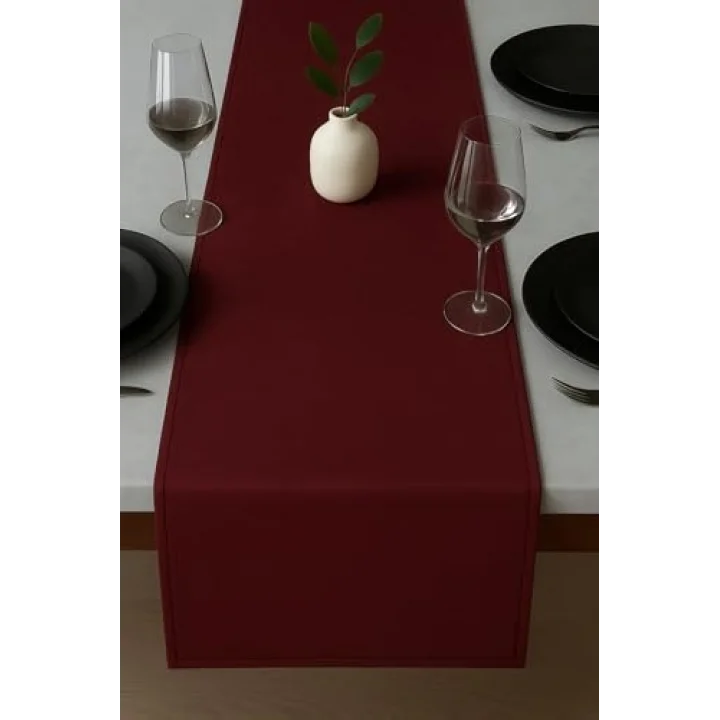 Kadife Görünümlü Masa Runnerı,Bordo 40 X 140
