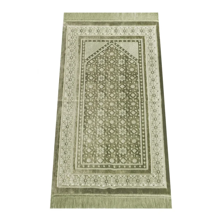 Kadife İnci Seccade Velvet Pearl (Yeşil)