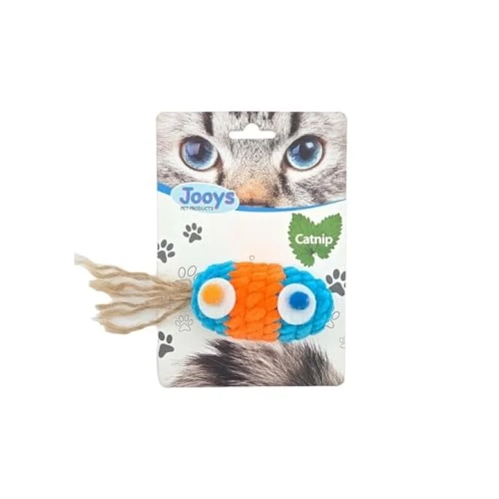 Kadife Renkli Saçaklı Top Kedi Oyuncağı