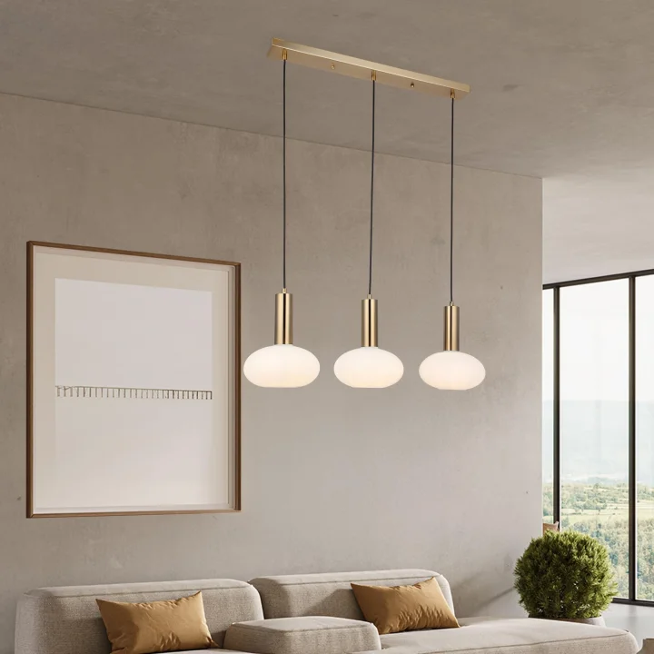 KADO 3LÜ SIRALI ANTİK LAK AVİZE 3XE27