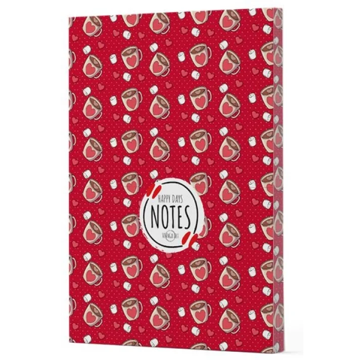 Kahve 9 - Yan Boyamalı Çizgili Defter