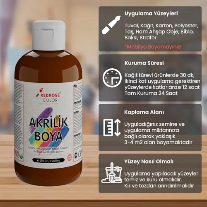 Kahverengi Akrilik Boya 250gr