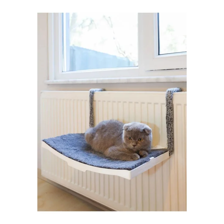 Kalorifer İçin Vantuzlu Plastik Kedi Yatağı (Antrasit)