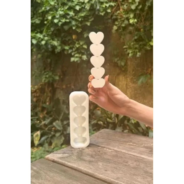 Kalp Şerit Silikon Mum Kalıbı