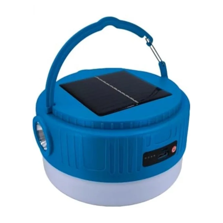 Kamp Lambası Solar Şarjlı El Feneri USB Type-C Şarj Çıkışlı Power Bank Özellikli