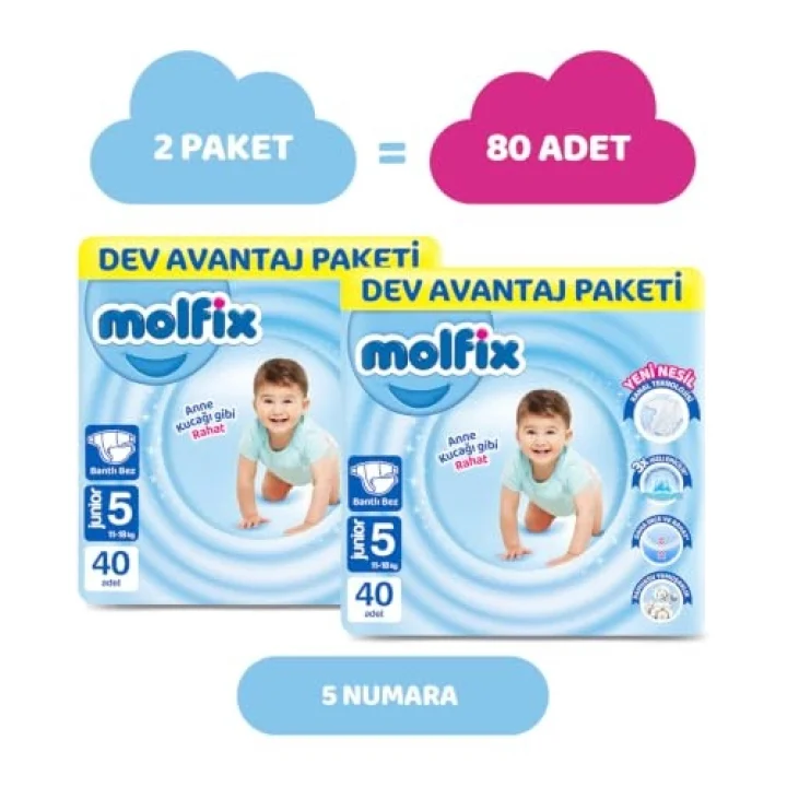 Kanal Teknolojisi Dev Avantaj Paketi 5 Beden Junior 80 Adet