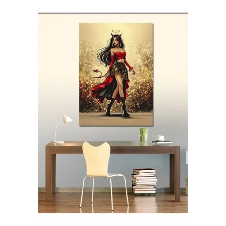 Kanvas Tablo Elbiseli Şeytan 100 X 140 Cnvsdkey-116479-100-140