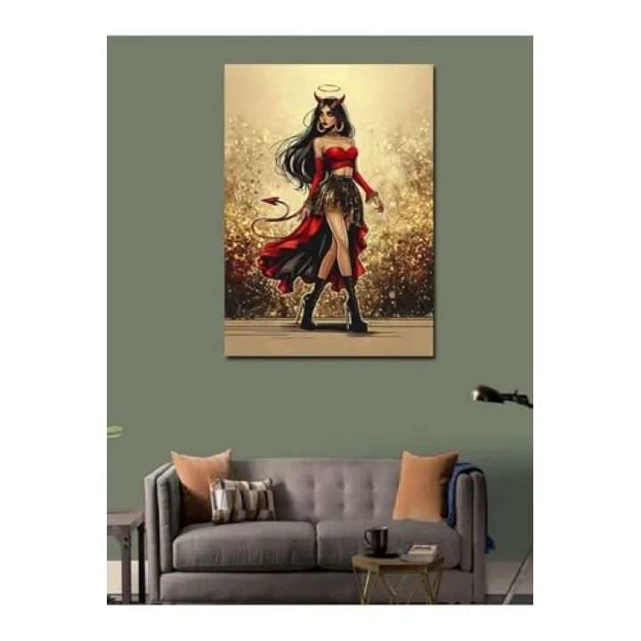 Kanvas Tablo Elbiseli Şeytan 100 X 140 Cnvsdkey-116479-100-140