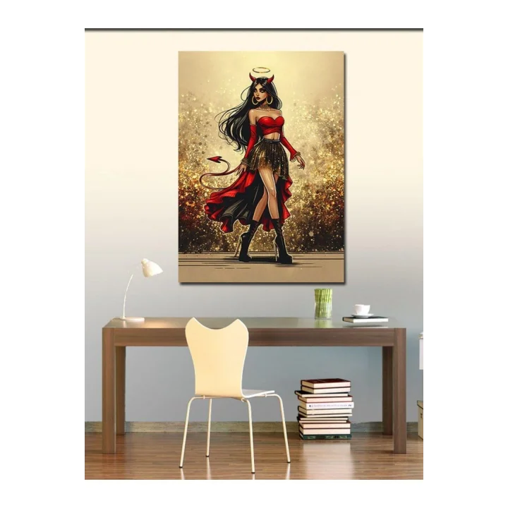 Kanvas Tablo Elbiseli Şeytan 100 X 140 Cnvsdkey-116479-100-140
