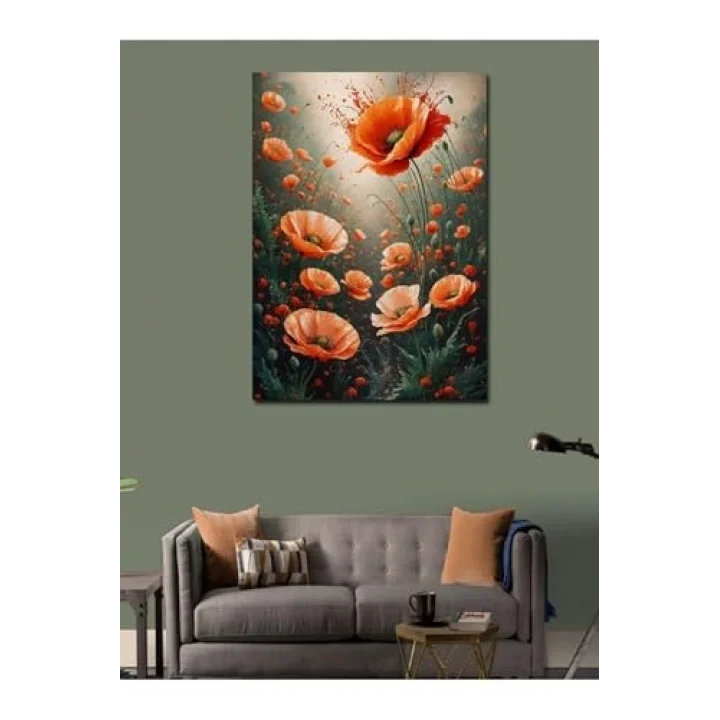 Kanvas Tablo Kırmızı Gelincik Çiçeği, 50cm x 70cm