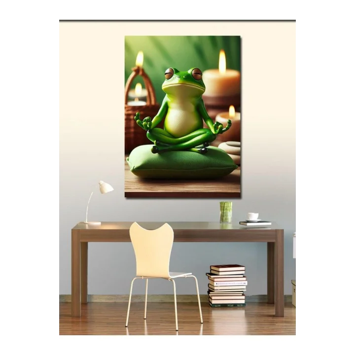 Kanvas Tablo Meditasyon Yapan Kurbağa 70 X 100 Cnvsdkey-116399-70-100