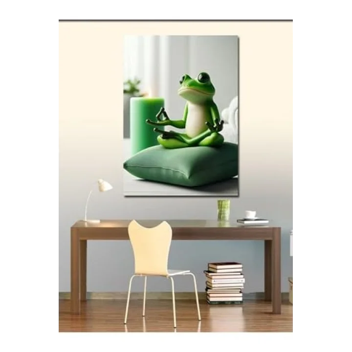 Kanvas Tablo Yoga Yapan Kurbağa 70 X 100 Cnvsdkey-116944-70-100