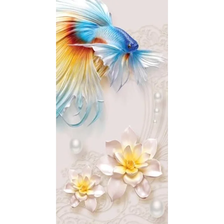 Kapı Giydirme Kapı Sticker Folyosu 3D Balık