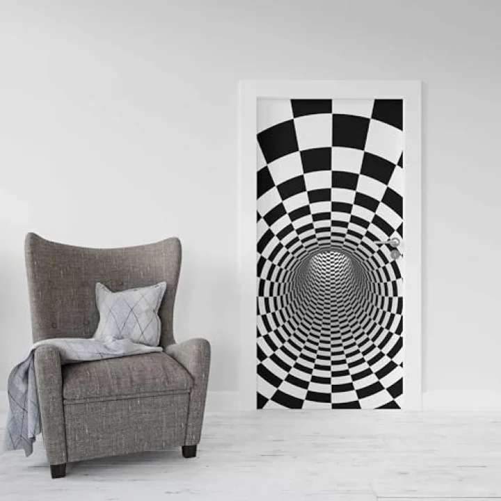 Kapı Giydirme Kapı Sticker Folyosu 3D Tünel