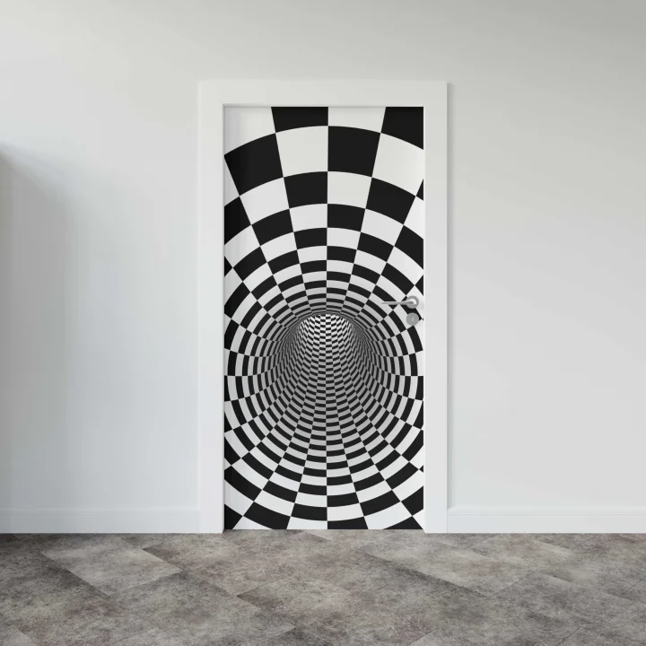 Kapı Giydirme Kapı Sticker Folyosu 3D Tünel