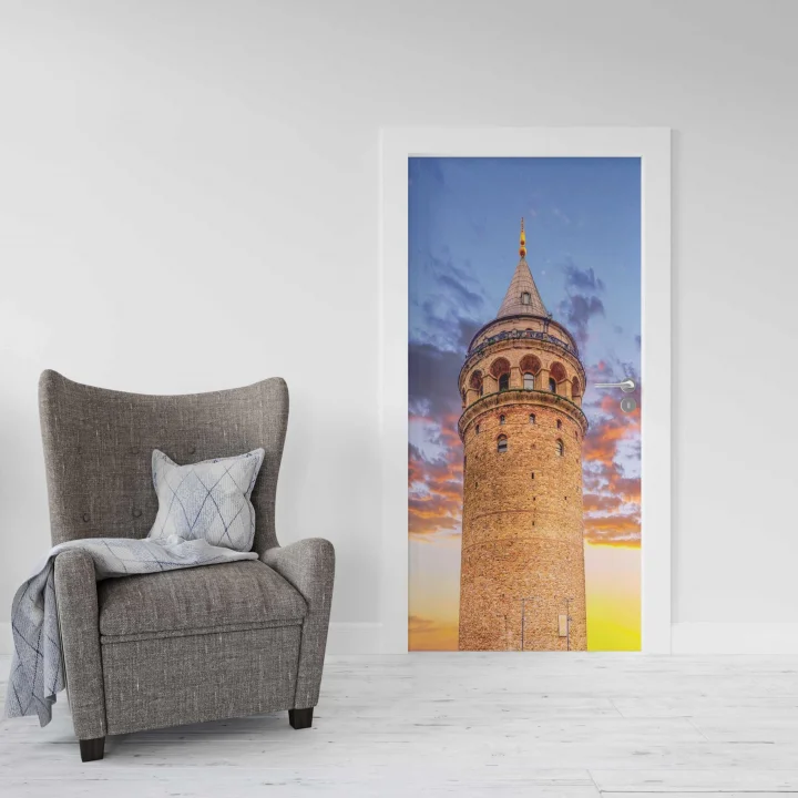 Kapı Giydirme Kapı Sticker Folyosu Galata Kulesi