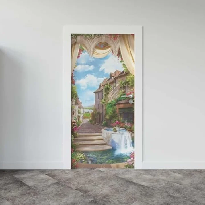 Kapı Giydirme Kapı Sticker Folyosu İtalya Eski Ev