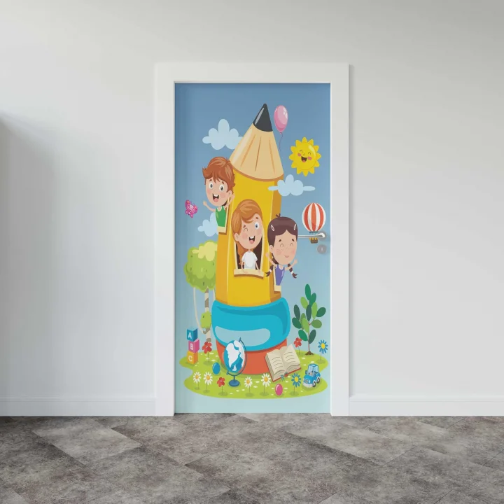 Kapı Giydirme Kapı Sticker Folyosu Kalem Çocuk
