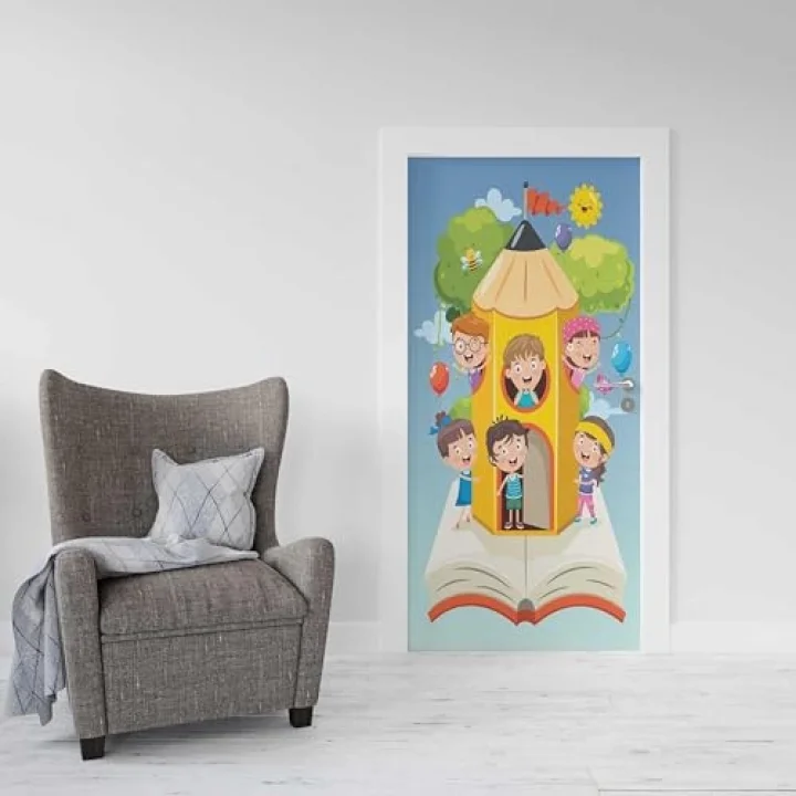 Kapı Giydirme Kapı Sticker Folyosu Kalem Çocuklar