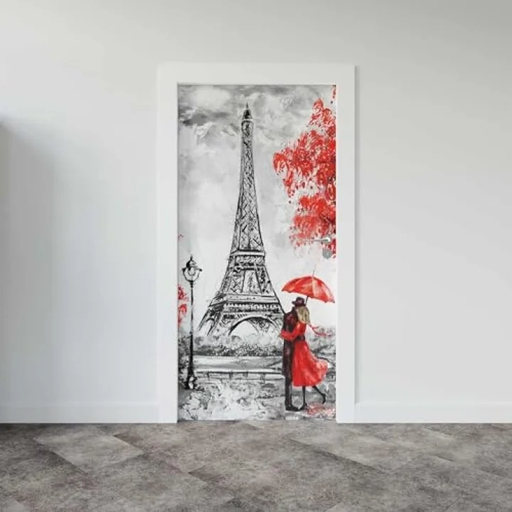 Kapı Giydirme Kapı Sticker Folyosu Paris Yağlıboya