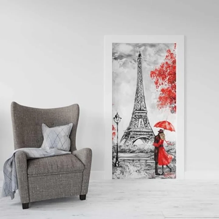 Kapı Giydirme Kapı Sticker Folyosu Paris Yağlıboya