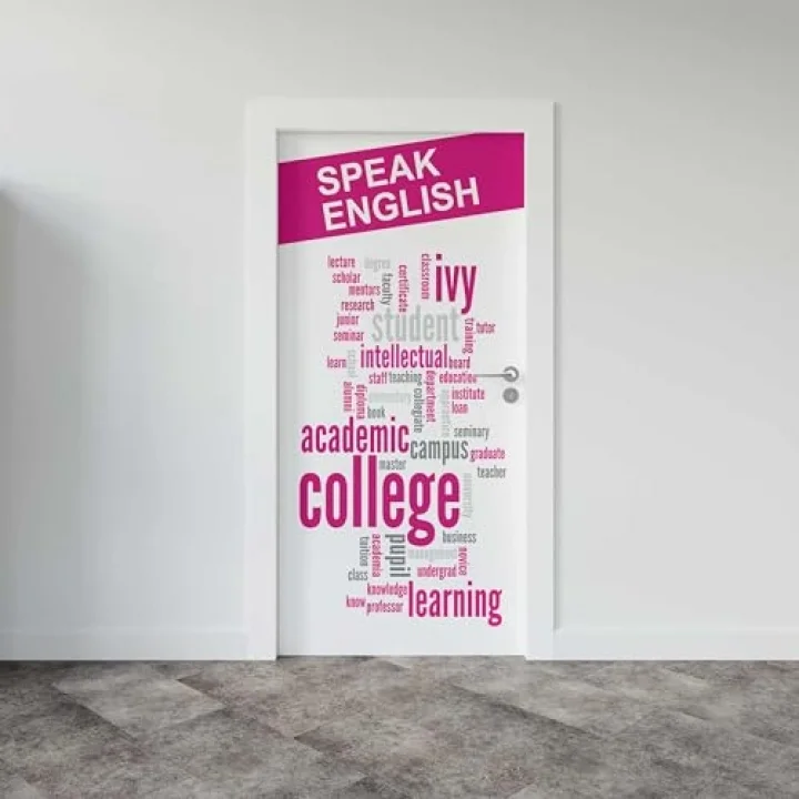 Kapı Giydirme Kapı Sticker Folyosu Speak English