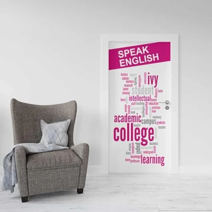Kapı Giydirme Kapı Sticker Folyosu Speak English