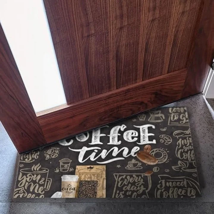 Kapı Önü Paspası - Modern ve Şık Kapı Paspası | Ev, Ofis ve Dış Mekân Kullanımı İçin (Caffe Time) 45x65