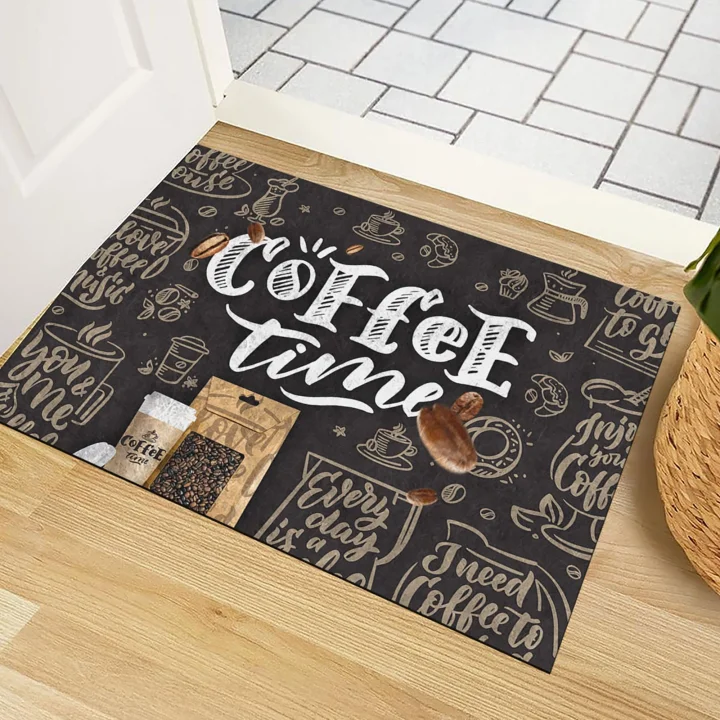 Kapı Önü Paspası - Modern ve Şık Kapı Paspası | Ev, Ofis ve Dış Mekân Kullanımı İçin (Caffe Time) 45x65