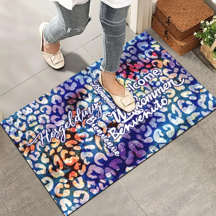 Kapı Önü Paspası - Modern ve Şık Kapı Paspası | Ev, Ofis ve Dış Mekân Kullanımı İçin (Desenli Çok Dilli Hoşgeldiniz) 45x65