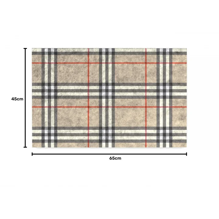 Kapı Önü Paspası - Modern ve Şık Kapı Paspası | Ev, Ofis ve Dış Mekân Kullanımı İçin (Ekose) 45x65