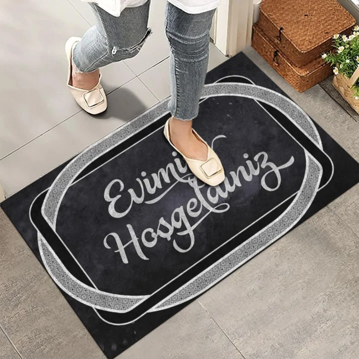 Kapı Önü Paspası - Modern ve Şık Kapı Paspası | Ev, Ofis ve Dış Mekân Kullanımı İçin (Elegan Çerçeve) 45x65