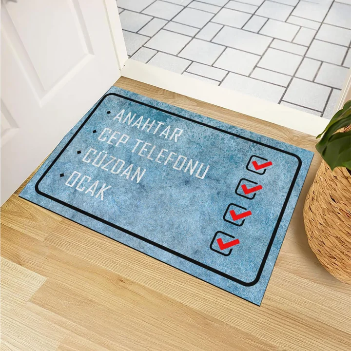 Kapı Önü Paspası - Modern ve Şık Kapı Paspası | Ev, Ofis ve Dış Mekân Kullanımı İçin (Unutma Listesi) 45x65