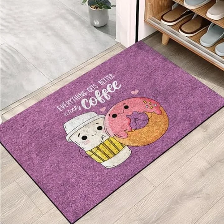 Kapı Önü Paspası - Modern ve Şık Kapı Paspası | Ev, Ofis ve Dış Mekân Kullanımı İçin (With Caffe) 45x65
