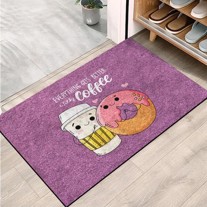 Kapı Önü Paspası - Modern ve Şık Kapı Paspası | Ev, Ofis ve Dış Mekân Kullanımı İçin (With Caffe) 45x65