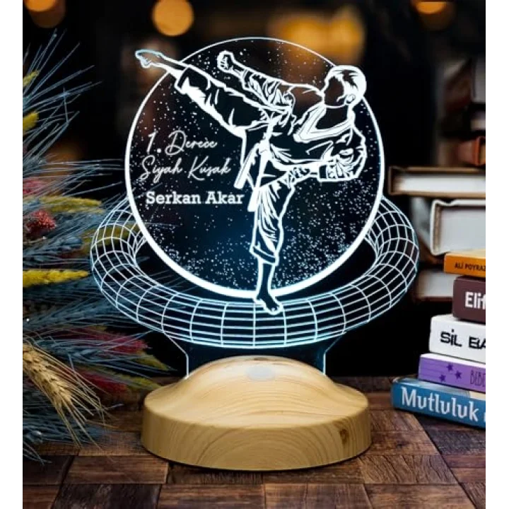 karateci Hediyesi, Karate Tekvando Judo Sporcuya Hediye 3D Led Lamba