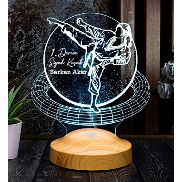 karateci Hediyesi, Karate Tekvando Judo Sporcuya Hediye 3D Led Lamba