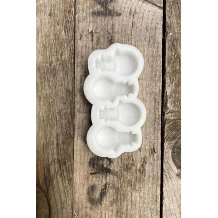 Kardan Adam Mini Dörtlü Mum Kalıbı (Silikon)