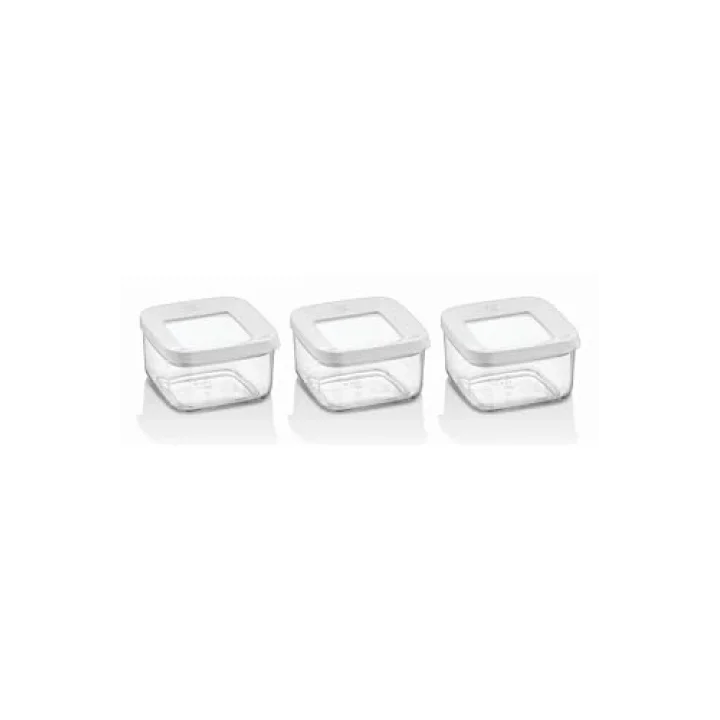 Kare Saklama Kabı 3 X 350 Ml, Şeffaf