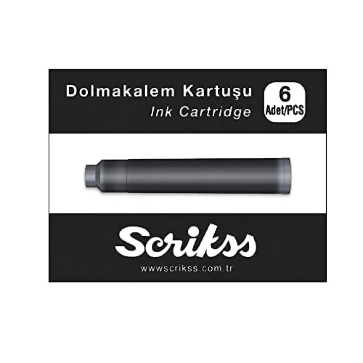 Kartuş Dolma Kalem Kartuşu 6lı Paket Siyah