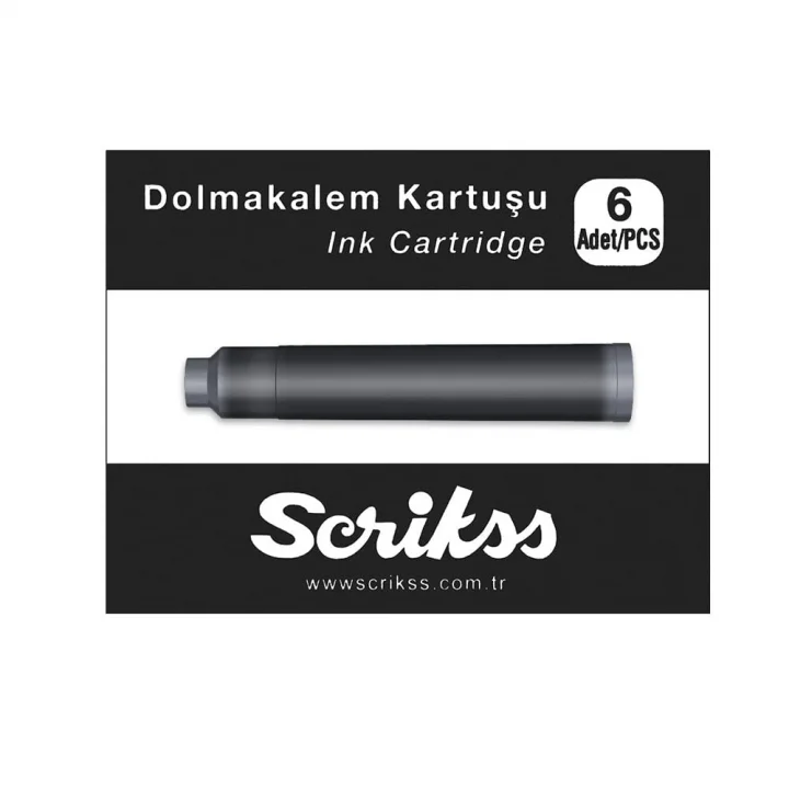 Kartuş Dolma Kalem Kartuşu 6lı Paket Siyah