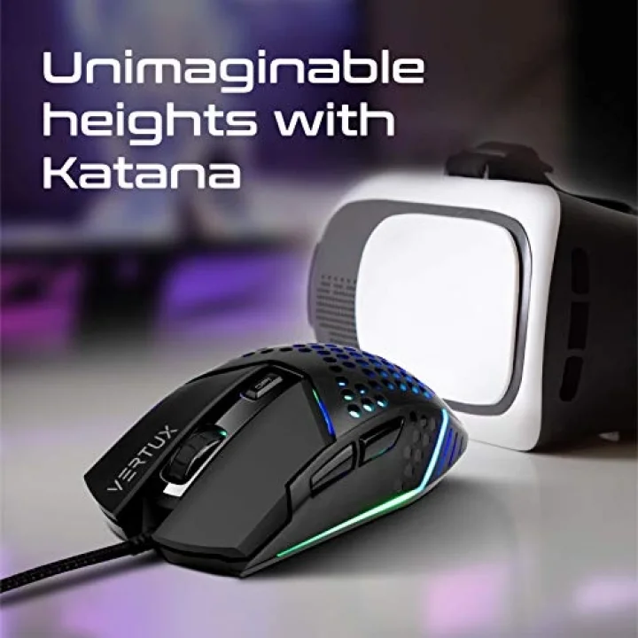 Katana, 6 tuşlu altıgen kabuk, kablolu RGB oyun faresi