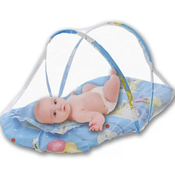 Katlanabilir Bebek Cibinlik Sineklik Seti, 92 cm - Mavi