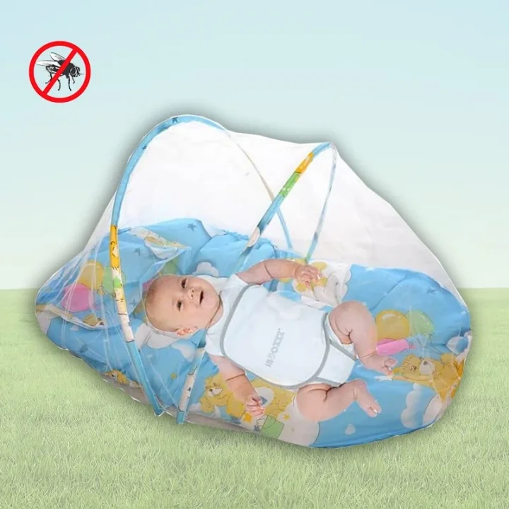 Katlanabilir Bebek Cibinlik Sineklik Seti, 92 cm - Mavi